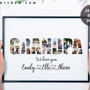 Custom Grandpa Photo Collage, Personalized Photo Collage, Custom Collage, Gift For Grandpa, Fathers Day Gift, Birthday Present, Gift for Dad