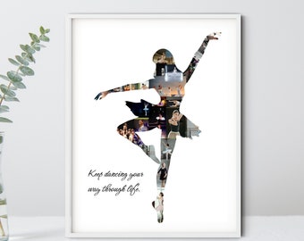 Ballet Photo Collage-Ballerina Photo Collage-Personalized Gift For Dance Teacher-Gift For Dancer-Dancing Pictures Collage-Printable Collage