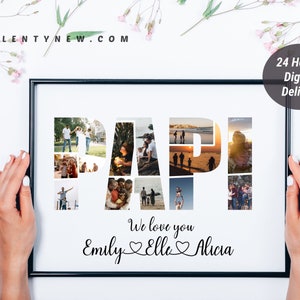 PAPI Fotocollage, personalisierte Fotocollage, personalisiertes Geschenk, Geschenke für Papa, Geburtstagsgeschenk für Ihn, Vatertagsgeschenk, digitale Datei
