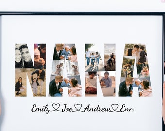 Geschenk für Oma, personalisierte Nana Fotocollage, personalisierte Fotocollage, personalisierte Collage, Muttertagsgeschenk, Geburtstagsgeschenk, digitale Datei