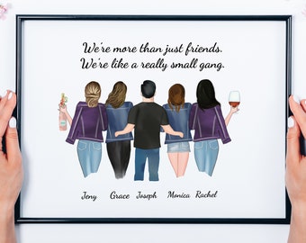 Personalisiertes Beste Freunde Geschenk, Jungen und Mädchen, Bild mit einem Kerl, Freundschaftsdruck, Männer und Frauen, Bruder und Schwestern, Lustig, Unikat
