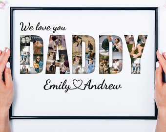 Daddy Photo Collage, Cadeau pour papa, Cadeau de la fête des Pères, Cadeau de la fête des Pères, Cadeau du Père, Cadeau d’anniversaire pour lui, Cadeau de Noël, FICHIER IMPRIMABLE