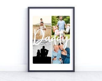 Cadeau fête des pères pour papa, collage photo cadeau fête des pères, impression collage personnalisé, cadeau pour papa, cadeau fête des pères papa impression cadeaux pour papa