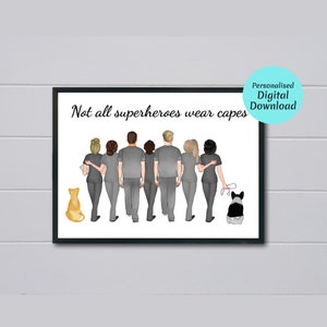 Thank you gift, Personalized Nurse Print, Vet Gift, Nurse Gift, Doctor Print, Best Friend Print, Scrub Life, Thank you nurse, Nurse Team