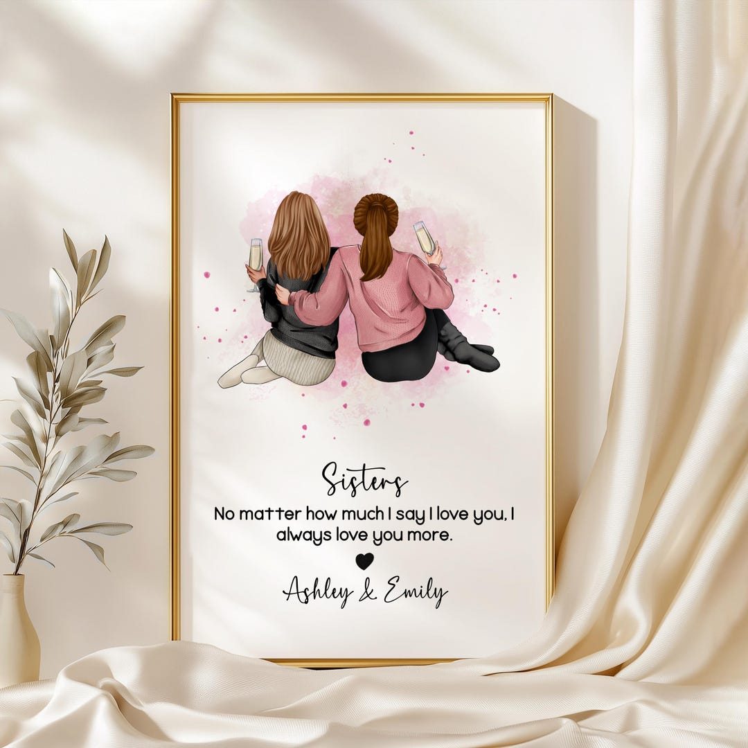 Personalised Sister Print Custom Gift for Sister Birthday Gift for Her ...