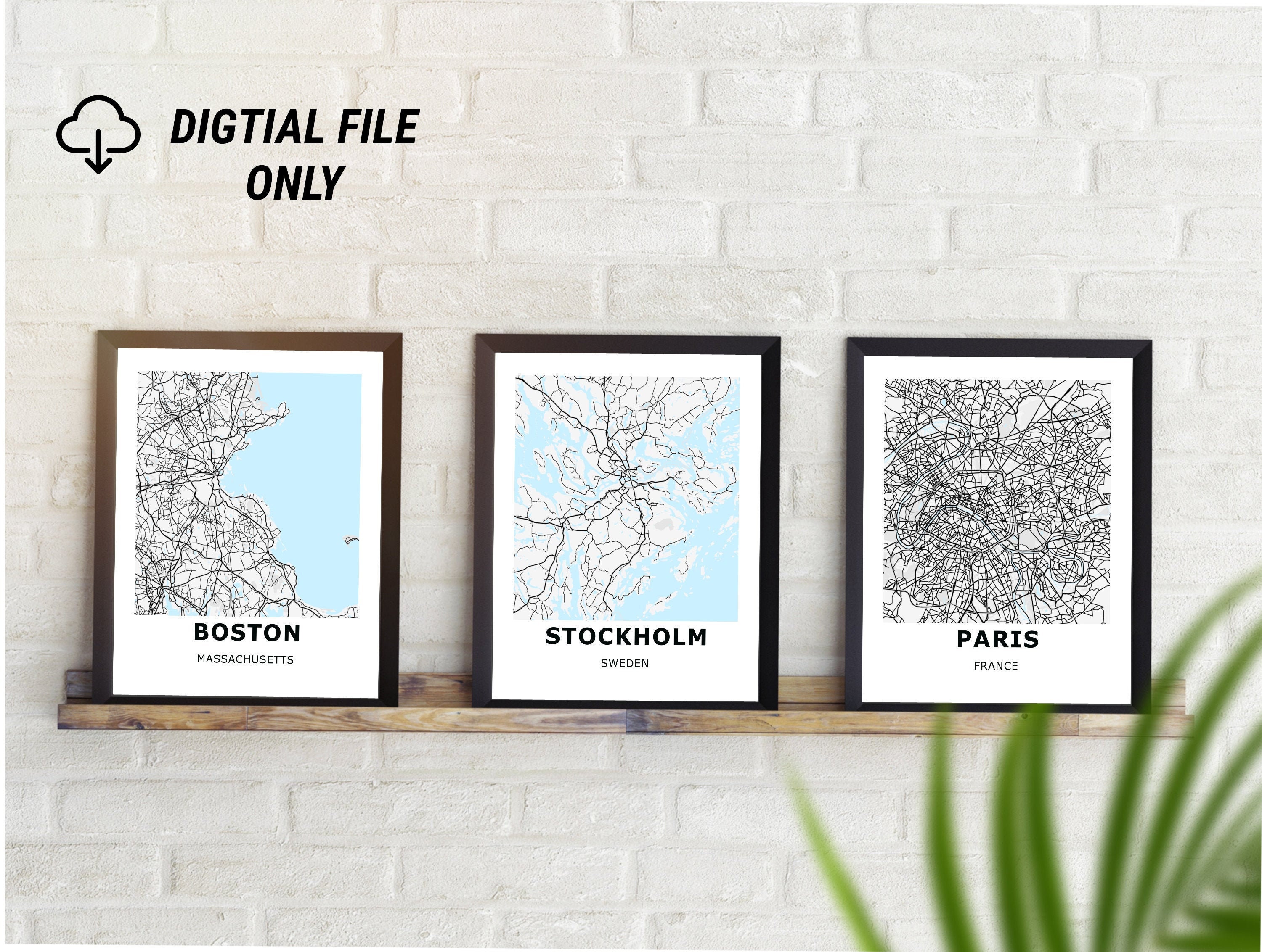 Custom map print any city map print city print wall art Etsy