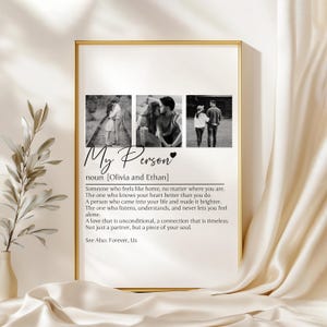 Personalised My Person Definition Print, Photo Gift for Him, Gift for Her, Anniversary Gift, Valentines Gift for Him Her, Gift for Boyfriend