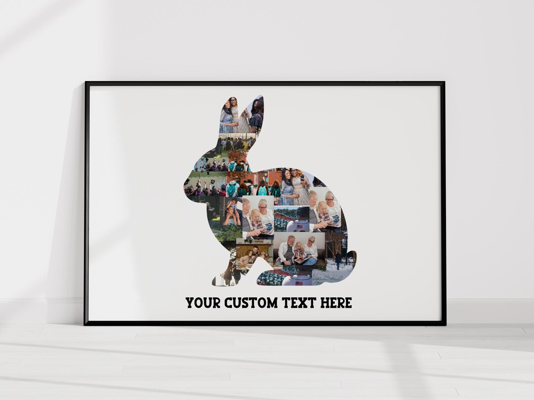 Rabbit Bunny Photo Collage, Personalized Bunny Owners Gift, Bunny Mom ...