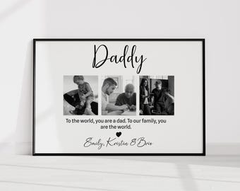 Presente personalizado com foto do papai, primeiro presente de Dia dos Pais da filha, arte de parede personalizada para o pai, presente personalizado para o papai, presente de Dia dos Pais