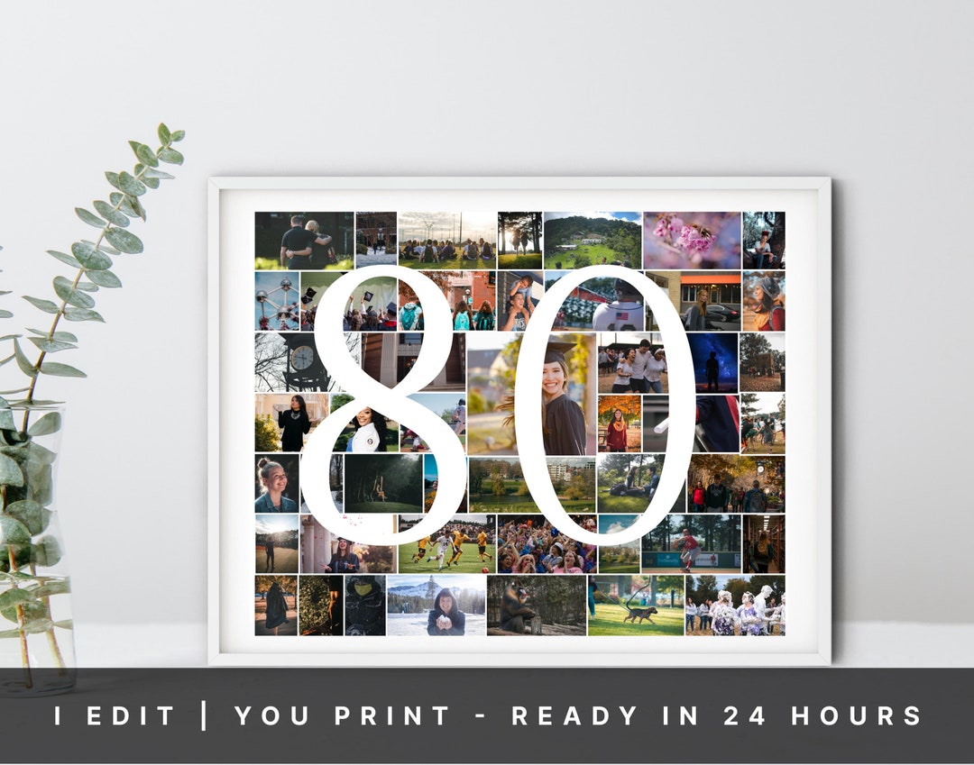 80th Party Decoration Poster 80th Birthday Gift Photo Collage Sign 80th Birthday Welcome Sign, 80 Years Photo Collage Photo Collage Board - Etsy Japan