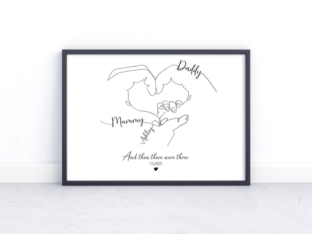 Custom Newborn Hands Print, Mothers Day Gift, Baby Hands, New