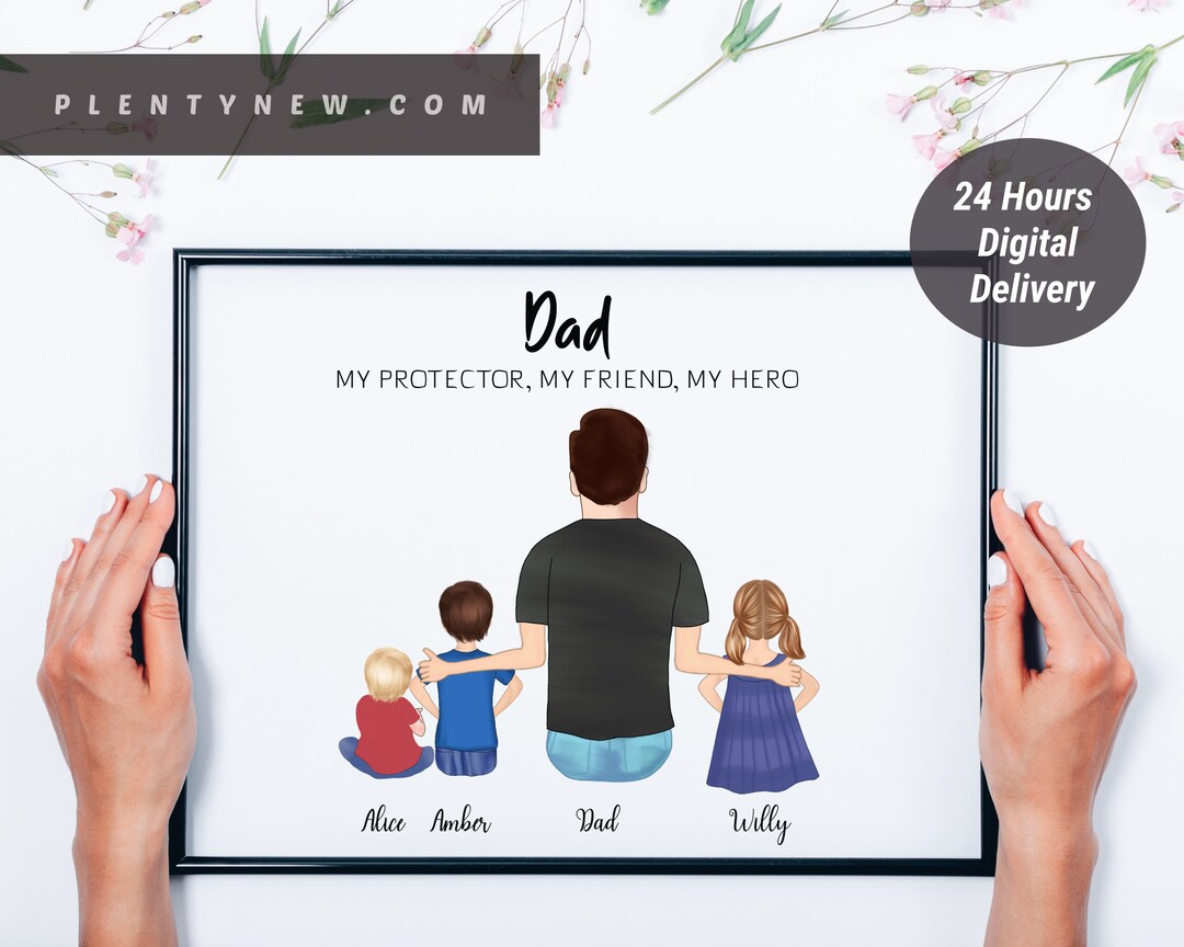 Custom Wall Art Dad and Toddler Personalized Father's Day - Etsy