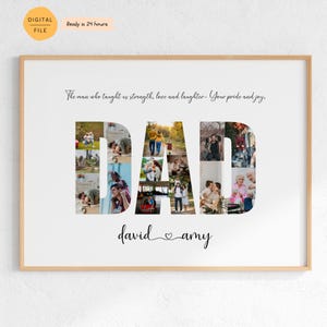Fathers Day Gift - Personalized Dad Photo Collage | Custom Picture Frame for Dad | Gift from Daughter, Son, or Kids | Birthday Gift for Dad