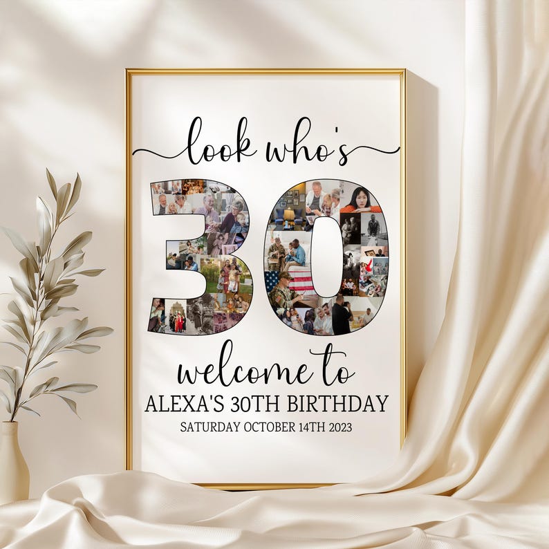 30th Birthday Photo Collage, Look Who’s 30 Birthday Poster ...