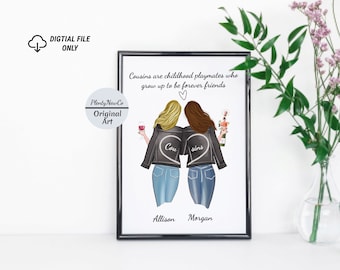 Custom Gifts for Cousins, Cousin Crew, Cousin Gifts for Women, Personalized Cousin Birthday Gift, Cousins birthday card, gift for cousins