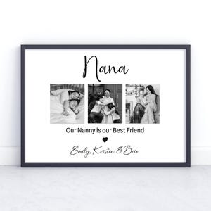 Custom Nana Photo Gift, Nan Mothers Day Gift, Personalised Nanny Birthday Print, Gift Grandchildren, Granny, Nan Thank You Gift, Photo Gift
