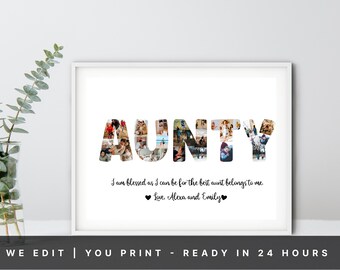 Personalized Aunt Photo Collage, Auntie Custom Gift, Gift for Aunt, Aunt Gift Idea, Aunt Picture Collage, Auntie Photo Gifts, Best Aunt Ever