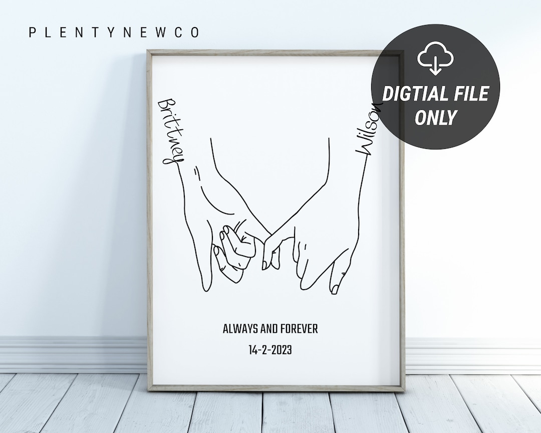 Personalised Couples Anniversary Print - Valentine's Day Gift for Her ...