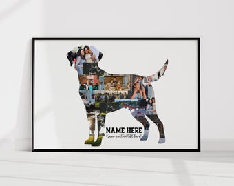 Personalized Labrador Retriever Photo Collage, Custom Lab Dog Portrait, Labrador Lover Gift, Pet Memorial Gift, Birthday Gift for Dog Owner