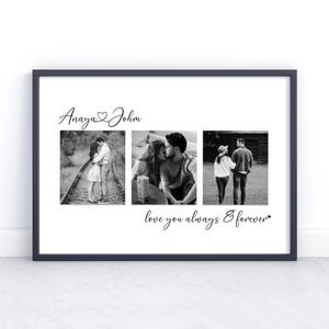 Personalised Couple Picture Collage Memorable Gift for Partner, Valentines Gift for Her Him, Custom Photo Gift, Anniversary Gift for Him Her