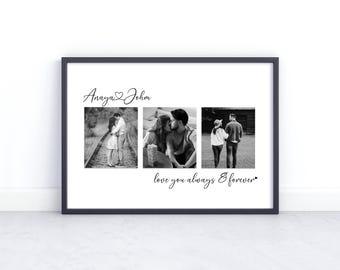 Valentines Day gift, Personalised Couple Picture Collage Memorable Gift for Partner, Valentines Gift for Her Him, Custom Photo Gift Ideas