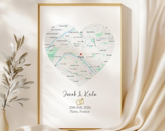 Engagement gift for couples, Engagement Print, map of engagement, Couples Gift, gift for her, gift for him, Engagement Gifts Valentines gift