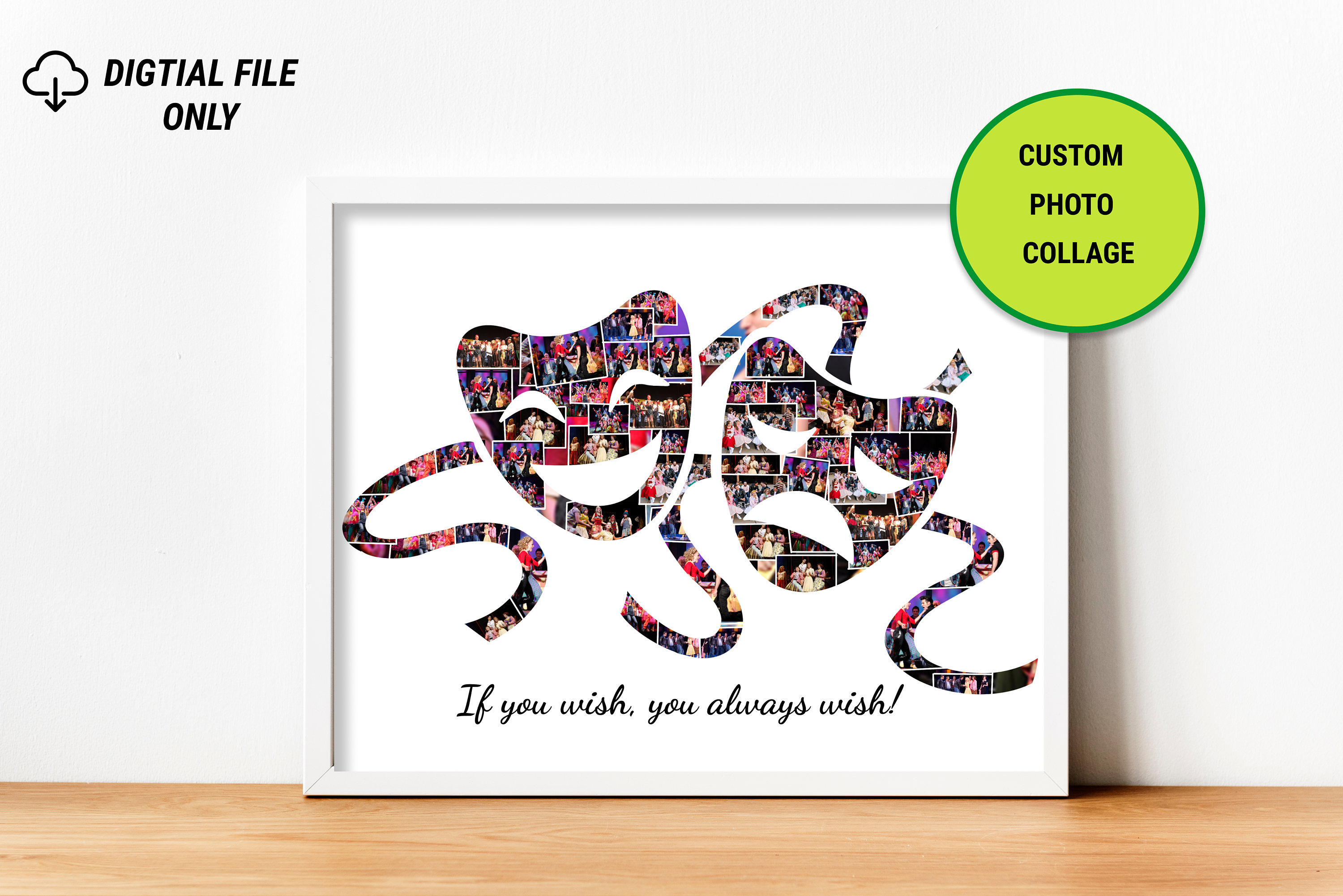 Personalised Theatre Masks Gift Print for Theatre Drama Actor Etsy