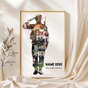 Army Soldier Photo Collage, Military Gift, Army Husband, Army Boyfriend, Soldier Dad, Gift for Soldier, Army Couple, army mom, army wife