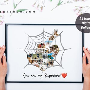 Custom Superhero Dad Photo Collage, Personalized Father&#39;s Day Gift Superhero Daddy gift Christams Birthday Gift for Father Father&#39;s Day gift