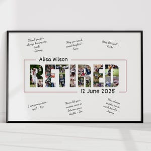 RETIREMENT Custom Signature gift, Leaving gift for Coworker, Retire Signing gift, Colleague Retirement Guestbook personalised Gift ideas