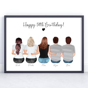 50. Geburtstagsgeschenk, personalisierte Mutter Geburtstagsgeschenk, Geburtstagsdruck, Familiengeburtstag, Schwester Geburtstag, Geschenkidee zum 50. Geburtstag