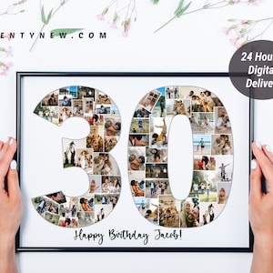 Personalized 30th Anniversary Gift, 30th Anniversary Photo Collage Gift, 30th Anniversary Collage Gift for Parents, 30 Years of Marriage
