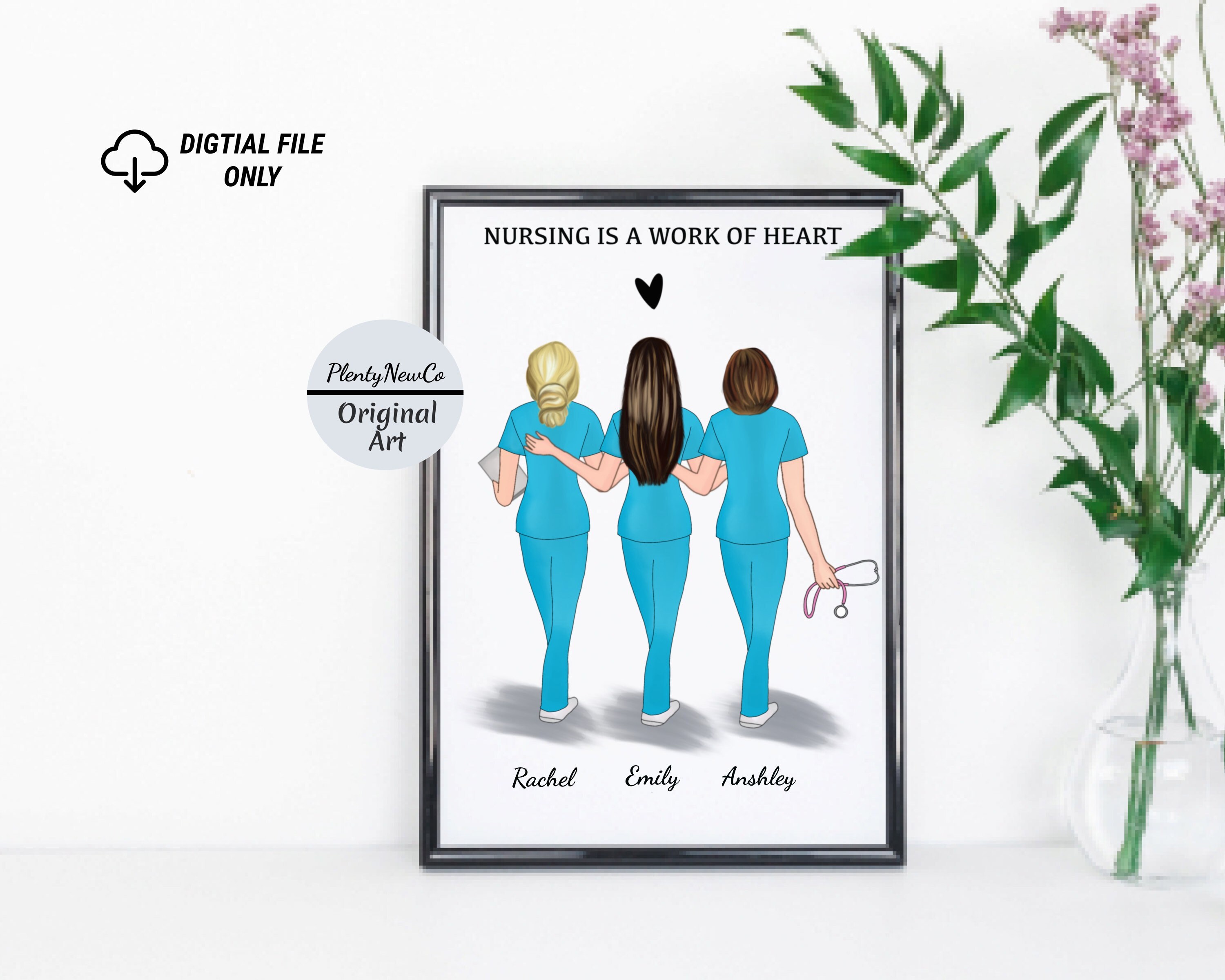 Nurse Print . Personalized Nurse Gift Scrub Life 3 Nurse Etsy