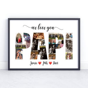 PAPI Fotocollage, personalisierte Fotocollage, personalisiertes Geschenk, Geschenke für Papa, Geburtstagsgeschenk für ihn, Vatertagsgeschenk, digitale Datei