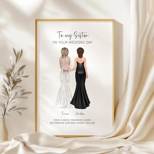 Gift For Sister On Her Wedding Day, Personalised Gift For Bride, Bride Gifts From Sister, Bride To Be Gift, To My Sister On Your Wedding