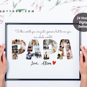 Colagem de fotos personalizada do papai, presente personalizado do pai, colagem de fotos do papai, presente para o papai, colagem de fotos do dia dos pais, presente do papai