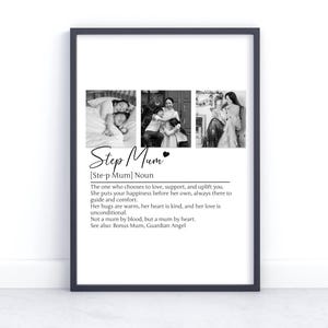 Personalised Step Mum Picture Collage Memorable Gift for Step-Mum, Mothers Day Gift, Gift for Her, definition, Birthday Gift for Step Mum