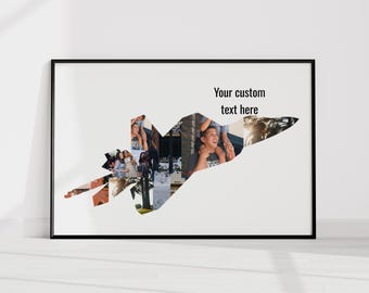 Benutzerdefinierte Jet Flugzeug Fotocollage, Pilot Geschenk personalisierte Reise Wandkunst, Abenteuer Liebhaber Geschenk Flugzeug Silhouette Bild Andenken