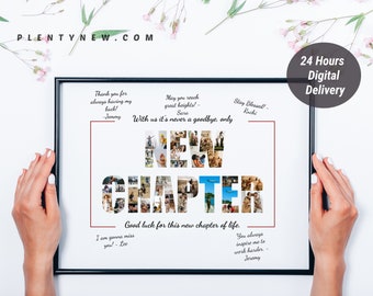 Goodbye gift collage, Farewell guestbook gift, Retirement gift, Colleague farewell gift, Going away gifts, Personalised note farewell Design