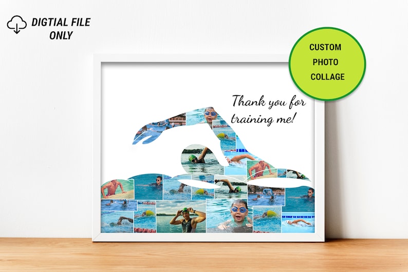 Swimmer Photo Collageswimming Collageswimmer Giftswimmer Etsy
