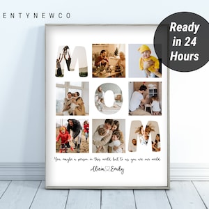 Collage de fotos de mamá, regalo de cumpleaños de mamá, regalo del día de la madre, regalo personalizado para mamá, regalo de fotos para ella, diseño personalizado para tu mamá