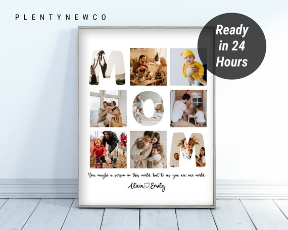 Mom Photo Collage, Mom's Birthday Gift, Valentines Gift, Personalized Gift For Mom, Photo Gift For Her, Personalized Design for your Mom