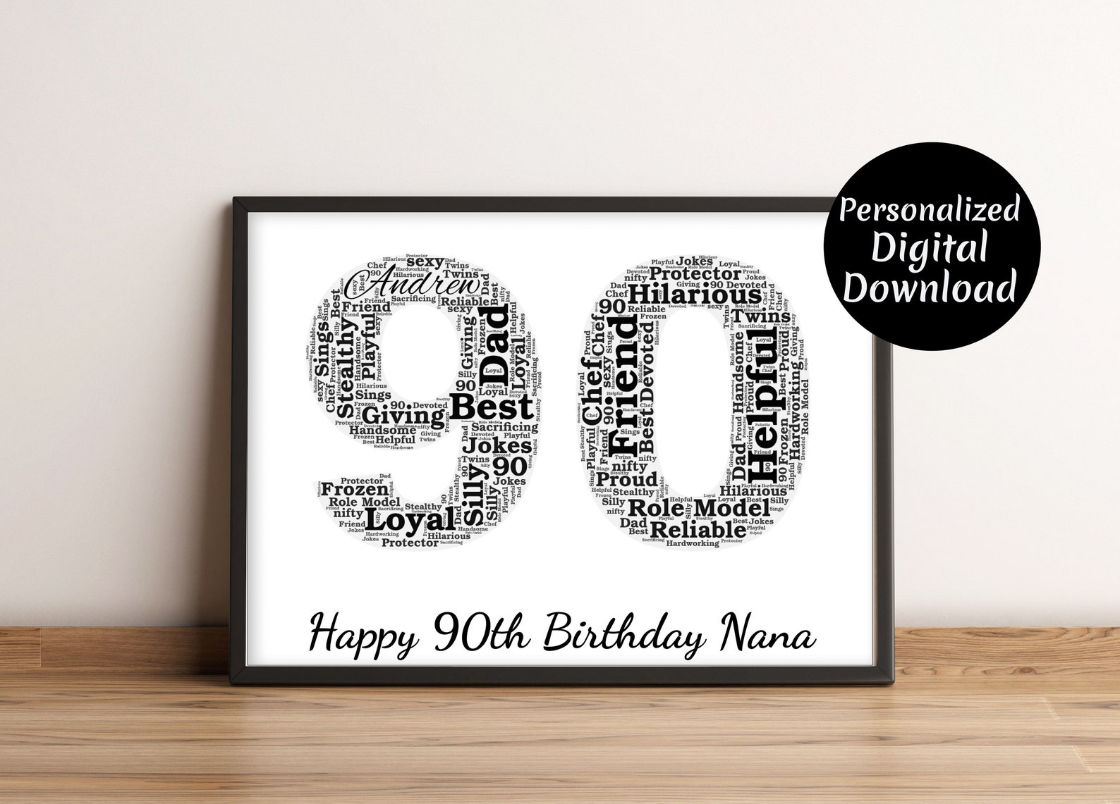 Personalised 90th Birthday gift For Him Her Men Women Etsy
