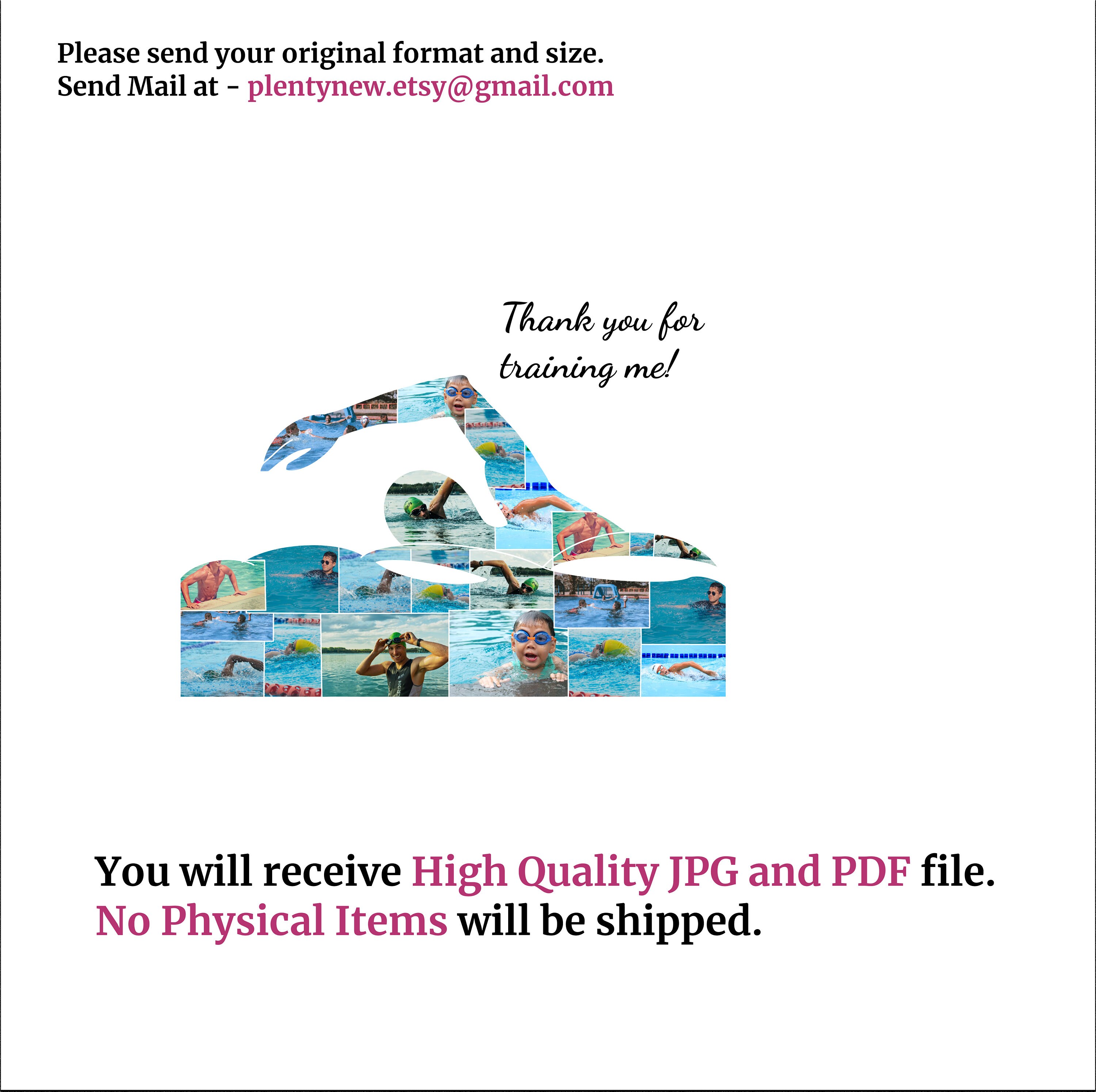 Swimmer Photo Collageswimming Collageswimmer Giftswimmer Etsy