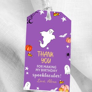 Editable Halloween Birthday Thank You Favor Tags Costume Party - Etsy ...