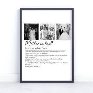 Personalised Mother in Law Picture Collage Memorable Gift for MIL, Mothers Day Gift, Gift for Her, definition, Birthday Gift for Mum In law