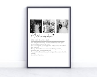 Personalised Mother in Law Picture Collage Memorable Gift for MIL, Mothers Day Gift, Gift for Her, definition, Birthday Gift for Mum In law