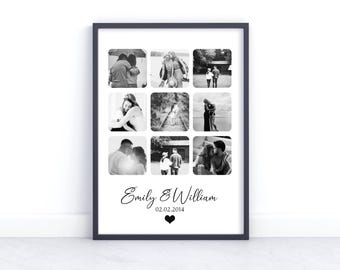 Personalised Photo Collage Print - Personalised Gift for Boyfriend Gift for Girlfriend Mothers Day Gift for Him Gift for Her Anniversary