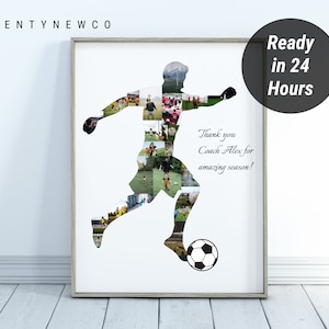 Custom soccer photo collage, Soccer coach gift, Football Photo Collage | Soccer Coach Gifts | Football Coach Gift | Football Gift for Coach