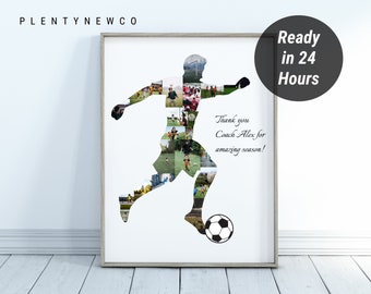 Custom soccer photo collage, Soccer coach gift, Football Photo Collage | Soccer Coach Gifts | Football Coach Gift | Football Gift for Coach